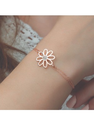 MONAROZA  Çiçek Rose 925 Ayar Gümüş Bileklik