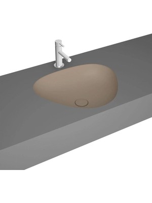 VitrA Plural 7812B474-1083 Üçgen Tezgahaltı Lavabo, 47 cm, Mat Kil Beji