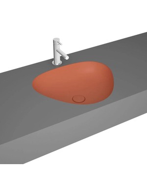 VitrA Plural 7812B477-1083 Üçgen Tezgahaltı Lavabo, 47 cm, Mat Terra Rossa