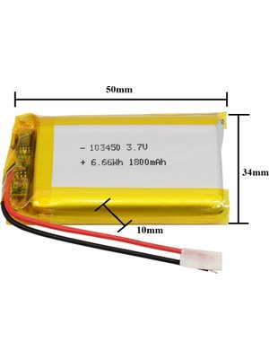 Sertec 103450 3.7V 1800MAH Lityum Polimer Pil (Drone için uygun değildir)