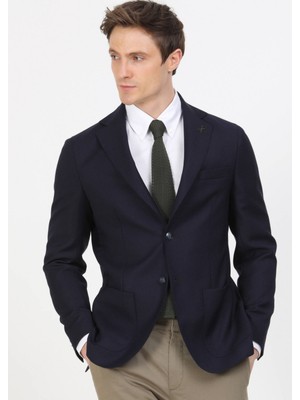 Ramsey Lacivert Comfort Fit %100 Yün Ceket