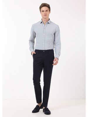 Lacivert Düz Dokuma Regular Fit Casual Pantolon