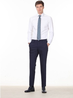 Ramsey Saks Modern Fit Klasik Yün Karışımlı Pantolon