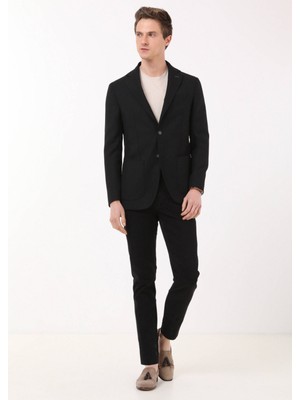 Ramsey Siyah Comfort Fit %100 Yün Ceket