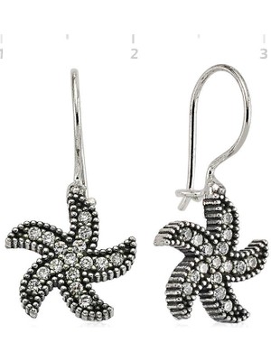 Gumush Gümüş Deniz Yıldızı Sallantılı Küpe