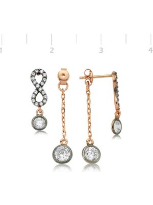 Gumush Gümüş Zincirli Sonsuzluk Kadın Küpe