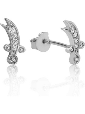 Gumush Gümüş Zülfikar Kılıcı Çivili Küpe