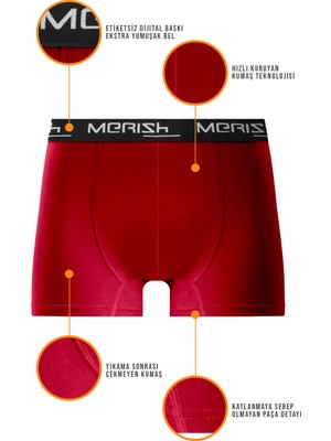 Merish Erkek Özel Paketinde 6'lı Premium Likralı Boxer