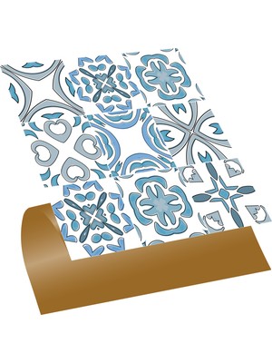 Tink Kendinden Yapışkanlı Mavi Kabuki Desenli Pvc Karo 30x30 Cm 11 Adet 1 M2
