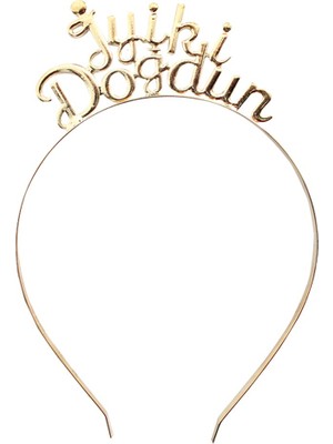 Parti Adresi Metal Iyi Ki Doğdun Taç Gold