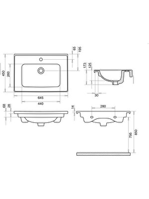 Turavit Bella Etejerli Lavabo 65  cm