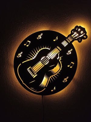 Alda Gitar LED Işıklı Duvar Tablosu