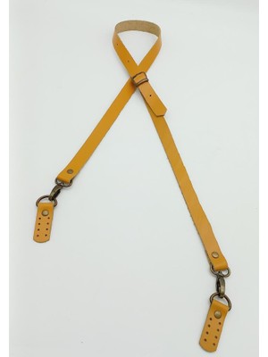 Angel Çanta Aksesuar  Deri Ayarlı Uzun Sap 2X130 Hardal Antik Metalli