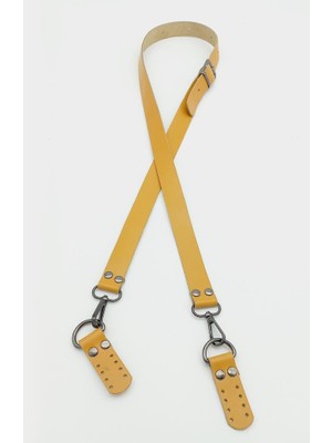 Angel Çanta Aksesuar  Deri Ayarlı Uzun Sap 2.3X130 Hardal Füme Metalli