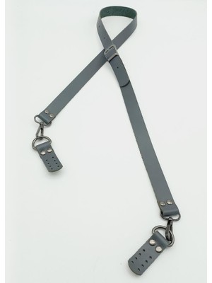 Angel Çanta Aksesuar  Deri Ayarlı Uzun Sap 2.3X130 Gri Füme Metalli