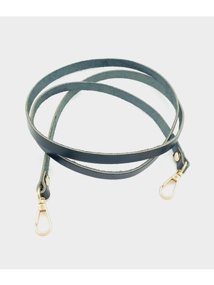 Angel Çanta Aksesuar  Deri Spagetti Model Siyah Light Gold Metal Çanta Sapı