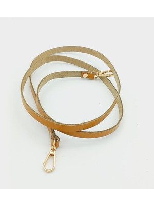 Angel Çanta Aksesuar  Deri Spagetti Model Hardal Light Gold Metal Çanta Sapı