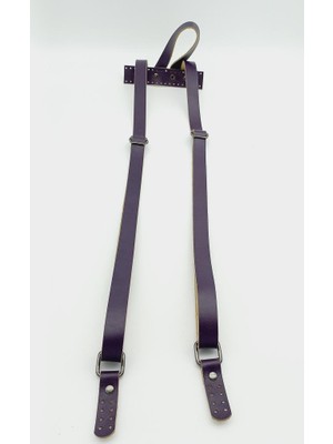 Angel Çanta Aksesuar  Deri Mor Sırt Çanta Sapı Füme Metalli