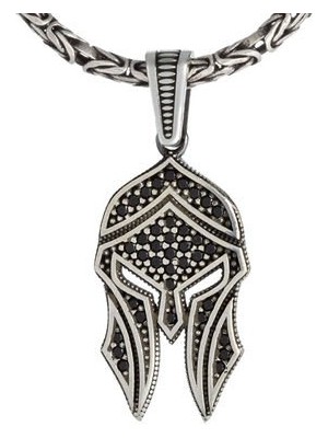 Takılingo 925 Ayar Gümüş Zirkon Taşlı Savaşçı Miğfer Model Erkek Kolye