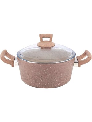 Hascevher Granit Derin Tencere 24CM Kahve