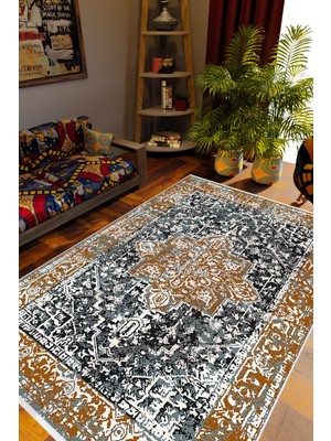 10 Post Online Salon Halısı Otantik Eskitme Kahverengi Beyaz Siyah Kaydırmaz Yıkanabilir Ince Halı Tüysüz Kilim