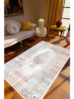 10 Post Online Salon Halısı Klasik Eskitme Mavi Mor Yeşil Pembe Kaydırmaz Kesme Yıkanabilir Ince Halı Tüysüz Kilim