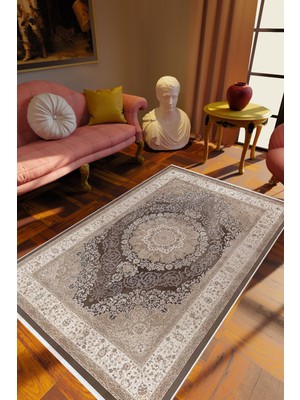 10 Post Online Salon Halısı Klasik Eskitme Bej Vizon Kaydırmaz Kesme Yıkanabilir Ince Halı Tüysüz Kilim