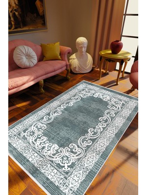 10 Post Online Salon Halısı Klasik Lacivert Mavi Kaydırmaz Kesme Yıkanabilir Ince Halı Tüysüz Kilim