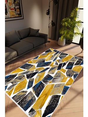 10 Post Online Salon Halısı Taş Mermer Modern Kahverengi Kaydırmaz Kesme Yıkanabilir Ince Halı Tüysüz Kilim