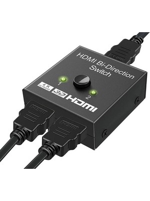 Maxgo 2162 2 Port Çift Yönlü HDMI Switch Splitter Altın Kaplama Bağlantı ile Metal Gövde