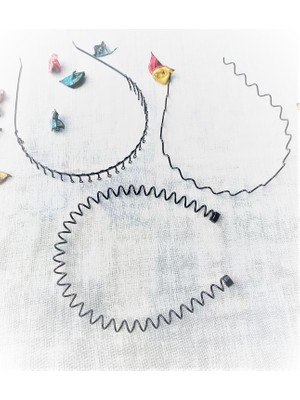 Sermet Süs Dünyası Erkek Saç Tokası Siyah Metal Spiral Taç + Zikzak Taç + Tarak Taraklı Sporcu Taçı Seti
