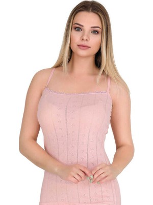 Berrak Kadın Desenli Ince Askı Pamuklu Atlet Berrak 8050 Somon