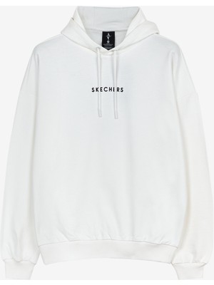 Skechers M Heavy Weight Fleece Hoodie Sweatshirt Erkek Beyaz Sweatshirt S222171-102