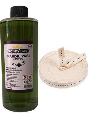 Ay Magnet Yeşil Kandil Yağı Iç Mekan Gaz Lambası Yakıtı 400 ml + 1 Metre Fitil