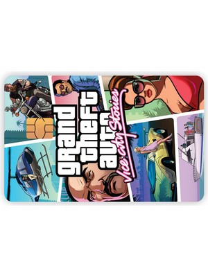 Quart Aksesuar 4 Adet Gta Vice City Kart Kaplama Sticker Kart Etiketi