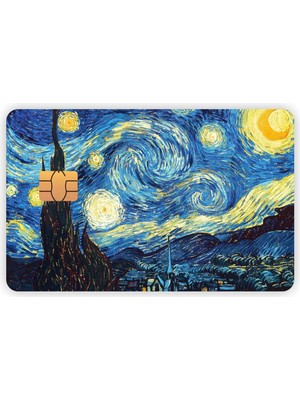 Quart Aksesuar 4 Adet Van Gogh Kart Kaplama Sticker Kart Etiketi