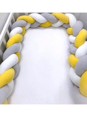 Guldesign Guldesıgnstore 3 Lü Model Örgü Koruma Sarı-Gri-Beyaz 500 cm (90 X190 Beşik Için Kapısız Model )