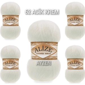 Ayzen Home Alıze Angora Gold 5 Li Paket El Örgü Ipi (100GR x 5 Adet)