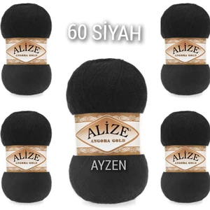 Ayzen Home Alıze Angora Gold 5 Li Paket El Örgü Ipi (100GR x 5 Adet)