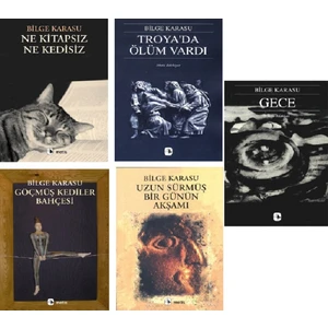 Gece - Ne Kitapsız Ne Kedisiz - Göçmüş Kediler Bahçesi - Troya'da Ölüm Vardı - Uzun Sürmüş - 5 Kitap - Bilge Karasu