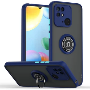 Szykd Xiaomi Redmi 10C Için Yüzük Standlı Telefon Kılıfı - Koyu Mavi (Yurt Dışından)