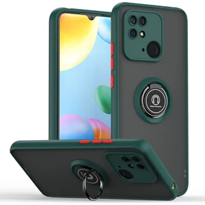 Szykd Xiaomi Redmi 10C Için Yüzük Standlı Telefon Kılıfı - Yeşil/sarıcu (Yurt Dışından)