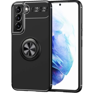 Tekno Grup Samsung Galaxy S22 Kılıf Ultra Korumalı Yüzüklü Manyetik Ravel Silikon + Cam Ekran Koruyucu