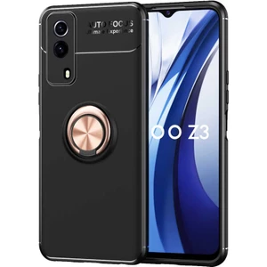 Tekno Grup Vivo Y53S 4g Kılıf Ultra Korumalı Yüzüklü Manyetik Ravel Silikon + Cam Ekran Koruyucu