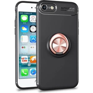 Tekno Grup Apple iPhone Se 2022 Kılıf Ultra Korumalı Yüzüklü Manyetik Ravel Silikon + Cam Ekran Koruyucu
