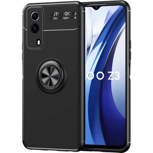 Tekno Grup Vivo Y53S 4g Kılıf Ultra Korumalı Yüzüklü Manyetik Ravel Silikon + Tam Kaplayan 5d Ekran Koruyucu