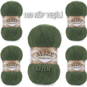 Ayzen Home Alize Angora Gold El Örgü Ipi 5 Li Paket (100GR x 5 Adet)