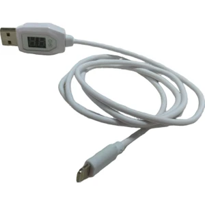 Apple iPhone Şarj Data Kablosu Amper Voltaj Göstergeli Tüm Modellerle Uyumlu