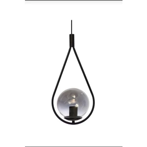 Veda Light Globe Tekli Siyah Sarkıt Avize Beyaz Camlı Modern Sarkıt Yatak Odası Mutfak Salon