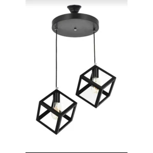 Veda Light Lila Küp Model Sarkıt 2 Li Metal Avize Modern